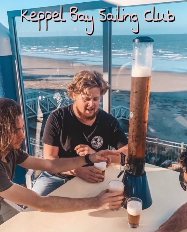 If there’s a better place to share one of ‘Beer Towers’ than this spot…. I’d like to see it!🍻⛵️#beertower #beertube #beer #keppelbay #queensland #paradise