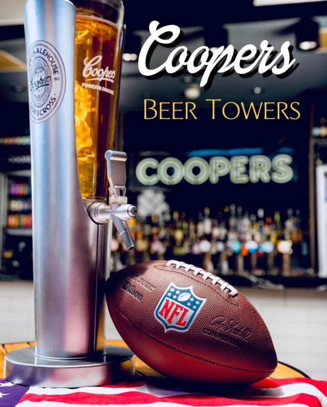 SuperBowl Monday is the perfect time to share one of our Coopers Platinum Beer Towers with your Crew! 🏈🍻 #beertower #beertowers #beertubes #beer #coopers #coopersbeer #superbowl