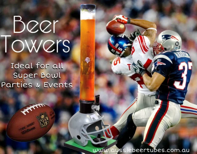Our ‘NFL Beer Towers’ will be getting a great workout for Superbowl LVllll. 🏈🍻🥳 Shop: link in bio. #beertower #beertowers #beertubes #beer #nfl #superbowl #gridiron #chiefs #patriots